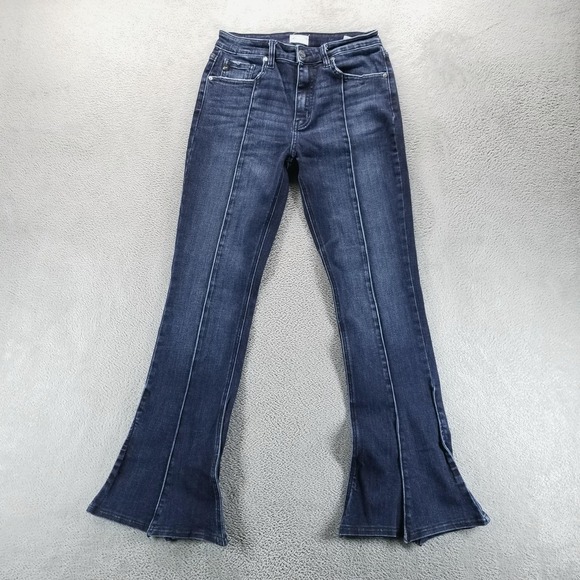 KanCan Denim - KanCan Jeans Womens 28 Blue Flare High Rise Front Seam Dark Wash Stretch